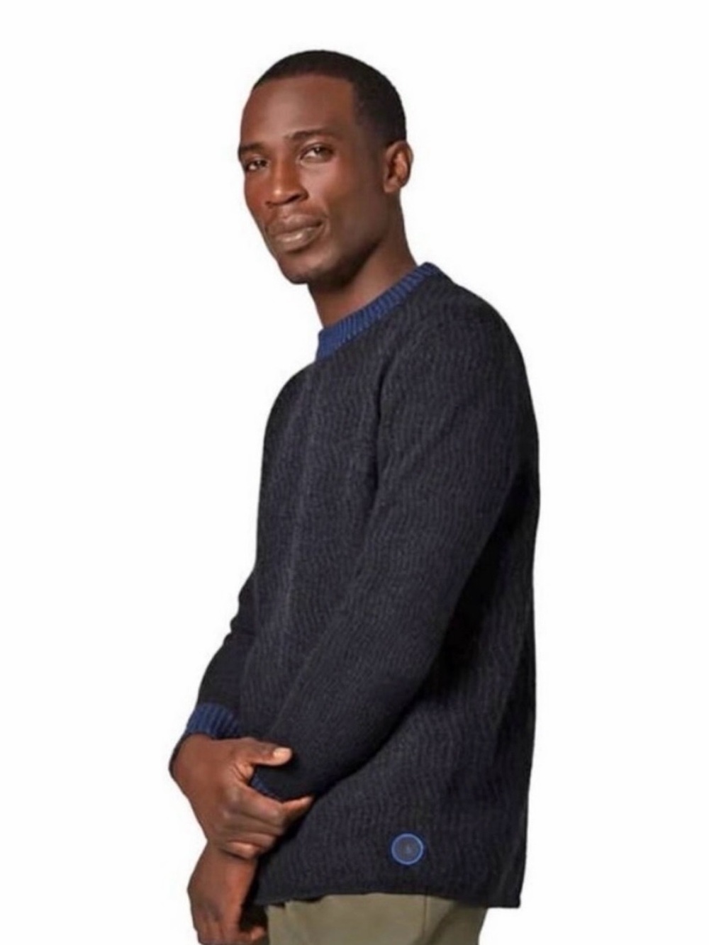 allbirds The Jumper Sweater Black Blue Racked Thick Merino Wool Men’s Medium